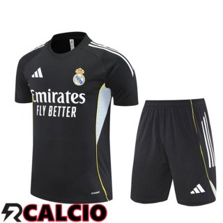Insieme T Shirt Allenamento Real Madrid + Pantaloncini Nero 2025/2026