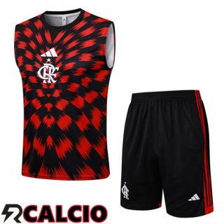 Canotta Allenamento Flamengo + Pantaloncini Rosso Nero 2025/2026