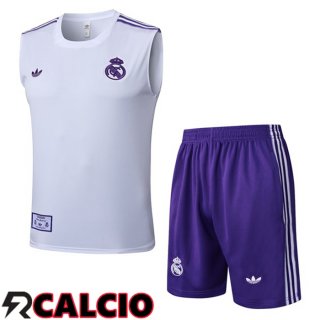 Canotta Allenamento Real Madrid + Pantaloncini Bianco 2025/2026
