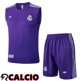Canotta Allenamento Real Madrid + Pantaloncini Viola 2025/2026
