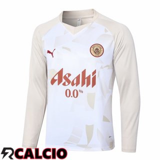 Felpa Allenamento Manchester City Bianco Giallo 2024/2025