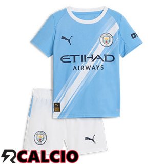 Prima Maglia Manchester City Bambino Blu 2025/2026