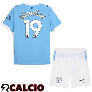 Prima Maglia Manchester City (Ilkay Gündoğan 19) Bambino Blu 2025/2026