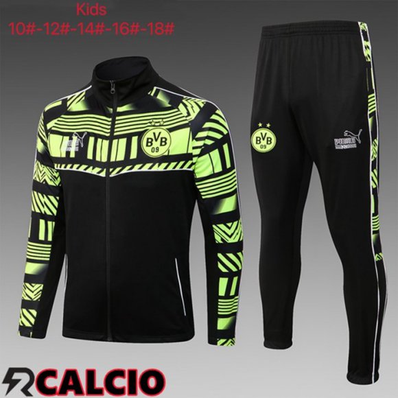 Insieme Tuta Calcio - Giacca Dortmund BVB Bambino Nero Verde 2023/2024