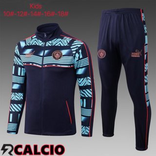 Insieme Tuta Calcio - Giacca Manchester City Bambino Nero Blu 2023/2024