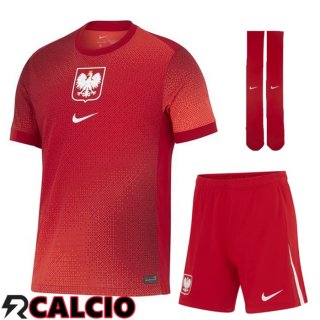Maglie Calcio Polonia Seconda (Pantaloncini + Calzini) UEFA Euro 2024
