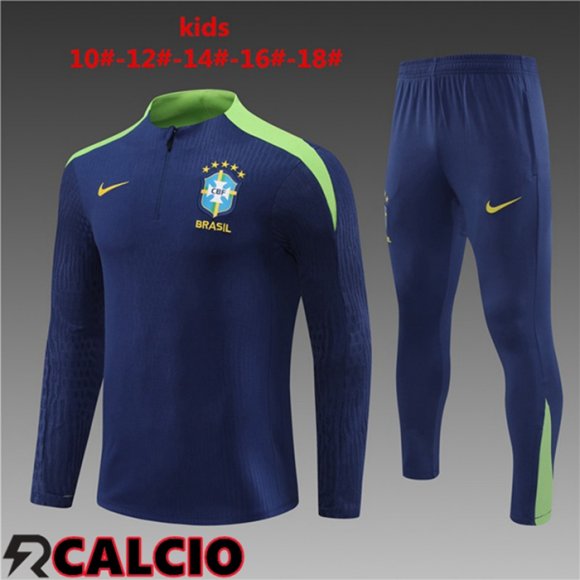 Insieme Tuta Calcio Brasile Bambino Blu Reale 2024/2025