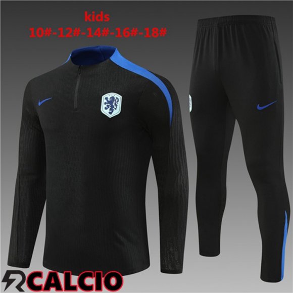 Insieme Tuta Calcio Paesi Bassi Bambino Nero 2024/2025