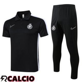 Insieme Maglia Polo Al-Nassr FC + Pantaloni Nero 2024/2025