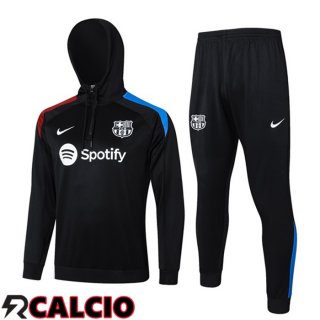 Tuta Calcio - Felpa Con Cappuccio FC Barcellona Nero 2024/2025
