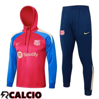 Tuta Calcio - Felpa Con Cappuccio FC Barcellona Rosso 2024/2025