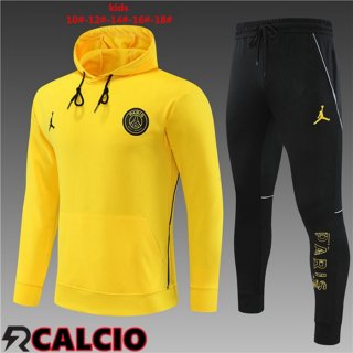 Insieme Giacca Con Cappuccio Tuta JORDAN Paris PSG Bambino Giallo 2023/2024