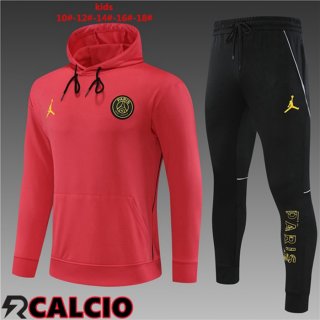 Insieme Giacca Con Cappuccio Tuta JORDAN Paris PSG Bambino Rosso 2023/2024