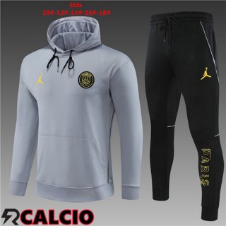 Insieme Giacca Con Cappuccio Tuta JORDAN Paris PSG Bambino Grigio 2023/2024
