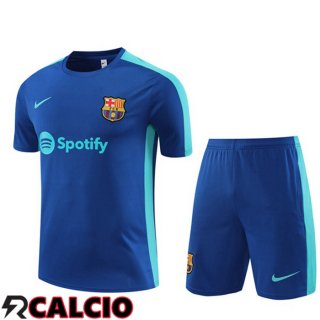 T Shirt Allenamento Barcellona + Pantaloncini Blu 2023/2024