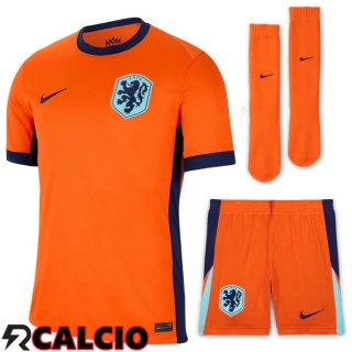 Maglie Calcio Paesi Bassi Seconda (Pantaloncini + Calzini) UEFA Euro 2024