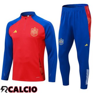 Insieme Tuta Calcio Spagna Rosso Blu 2024/2025