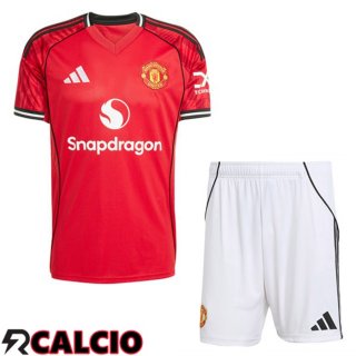 Maglie Calcio Manchester United Bambino Prima Rosso 2025/2026