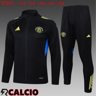 Insieme Tuta Calcio - Giacca Manchester United Bambino Nero 2025/2026