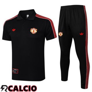 Insieme Polo Manchester United + Pantaloni Nero 2025/2026
