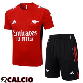 Insieme T Shirt Allenamento Arsenal + Pantaloncini Rosso 2025/2026