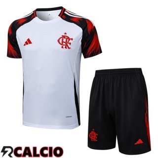 Insieme T Shirt Allenamento Flamengo + Pantaloncini Bianco 2025/2026