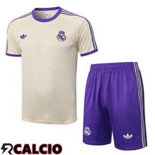 Insieme T Shirt Allenamento Real Madrid + Pantaloncini Giallo 2025/2026
