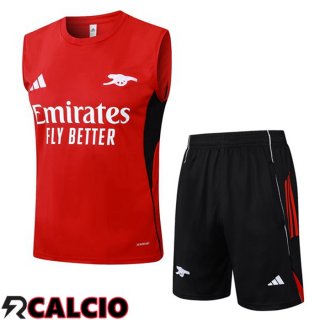 Canotta Allenamento Arsenal + Pantaloncini Rosso 2025/2026