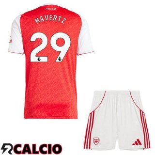Maglie Calcio Arsenal (HAVERTZ 29) Bambino Prima Rosso Bianco 2025/2026
