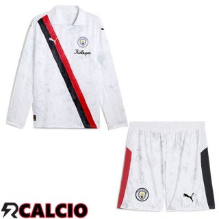 Maglie Calcio Manchester City Club World Cup Bambino Prima Manica Lunga Bianco 2025/2026