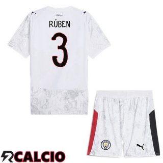 Maglie Calcio Manchester City Club World Cup (Ruben Dias 3) Bambino Prima Bianco 2025/2026