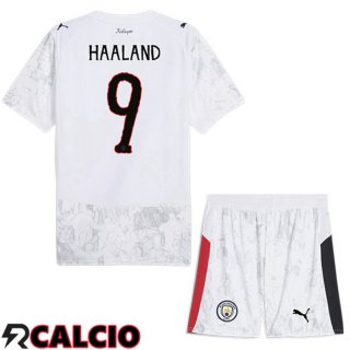 Maglie Calcio Manchester City Club World Cup (Erling Haaland 9) Bambino Prima Bianco 2025/2026