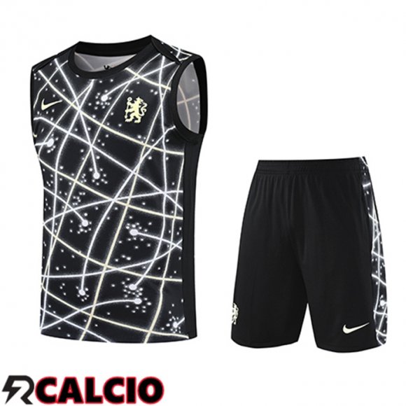 Canotta Allenamento FC Chelsea Bambino Nero/Bianco 2025/2026
