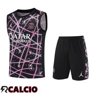 Canotta Allenamento PSG Bambino Nero/Rosa 2025/2026