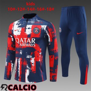 Insieme Tuta Calcio Paris PSG Bambino Blu Reale Rosso 2024/2025