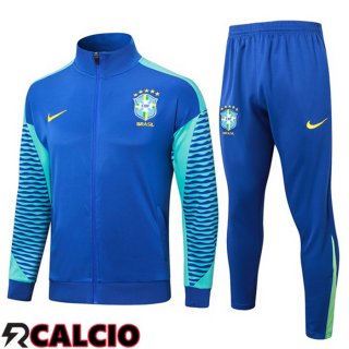Insieme Tuta Calcio - Giacca Brasile Blu 2024/2025