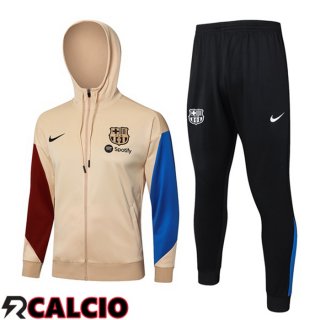 Tuta Calcio - Felpa Con Cappuccio FC Barcellona Giallo 2024/2025