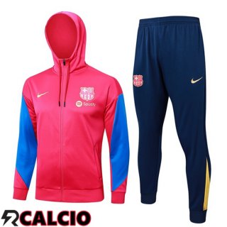 Tuta Calcio - Felpa Con Cappuccio FC Barcellona Rosso 2024/2025