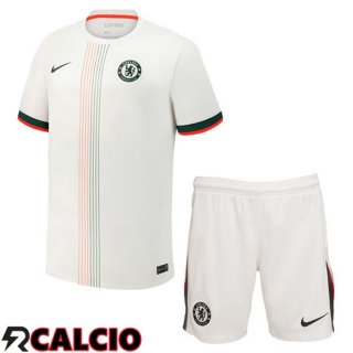 Maglie Calcio FC Chelsea Bambino Seconda Bianco 2025/2026
