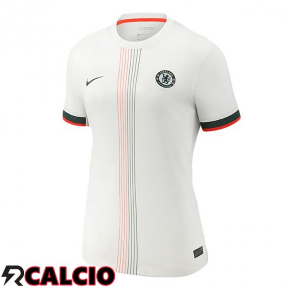 Maglie Calcio FC Chelsea Donna Seconda Bianco 2025/2026