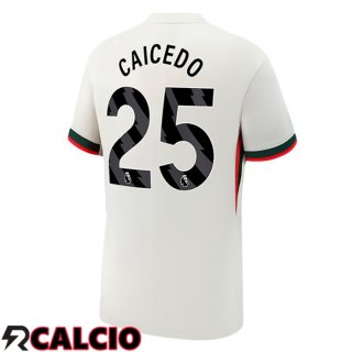 Maglie Calcio FC Chelsea (Caicedo 25) Seconda Bianco 2025/2026
