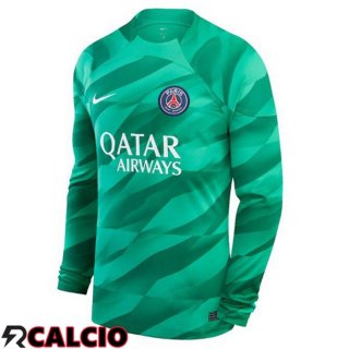 Maglia Calcio Paris PSG Portiere Manica Lunga Verde 2023/2024