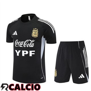 Insieme T Shirt Allenamento Argentina Bambino Nero Bianco Grigio 2025 2026