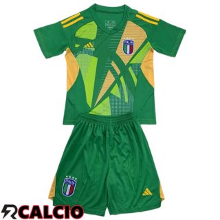 Maglia Italia Bambino Portiere Verde UEFA Euro 2024