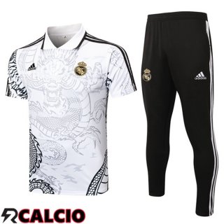 Insieme Polo Real Madrid + Pantaloni Bianco 2024/2025