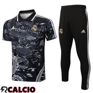 Insieme Polo Real Madrid + Pantaloni Nero 2024/2025
