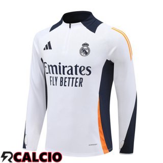 Felpa Allenamento Real Madrid Bianco 2024/2025