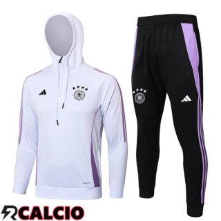 Tuta Calcio - Felpa Con Cappuccio Germania Bianco 2024/2025