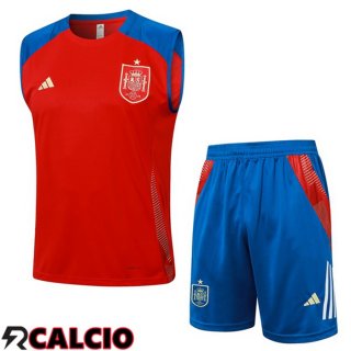 Canotta Allenamento Spagna + Pantaloncini Rosso 2024/2025