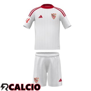 Prima Maglia Sevilla FC Bambino Bianco 2025/2026